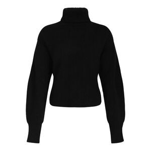 PAROSH Women's Ribbed Turtleneck Sweater Women BLACK Sweaters & Knitwear